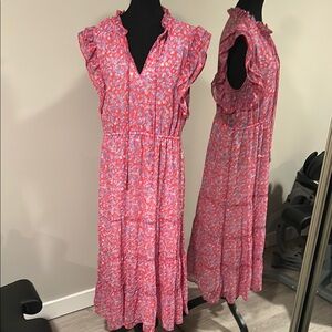 Floral Pink Ruffle Dress